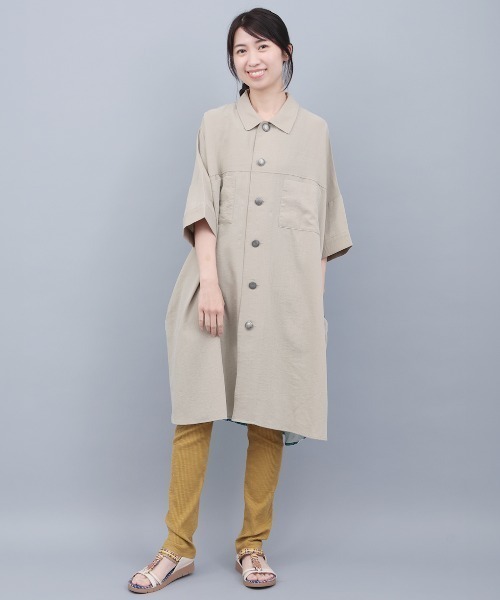 チチカカ（チチカカ）の「イカットプリントドッキングシャツワンピース（ワンピース・レディース・グレー/ベージュ/ブラック・FREE）」の8枚目の写真