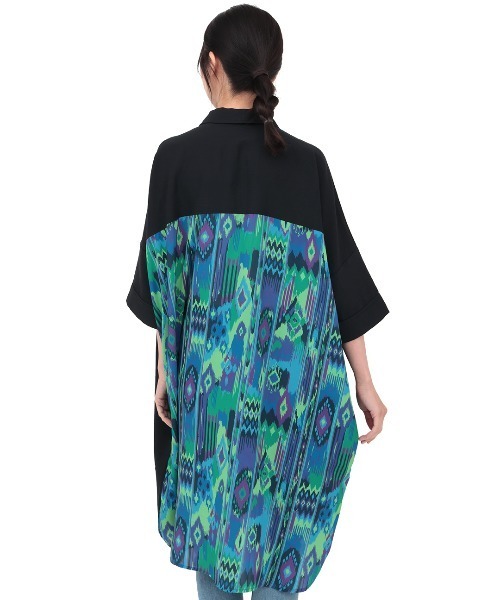 チチカカ（チチカカ）の「イカットプリントドッキングシャツワンピース（ワンピース・レディース・グレー/ベージュ/ブラック・FREE）」の10枚目の写真