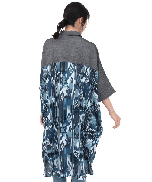 チチカカ（チチカカ）の「イカットプリントドッキングシャツワンピース（ワンピース・レディース・グレー/ベージュ/ブラック・FREE）」の11枚目の写真