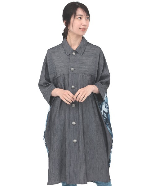 チチカカ（チチカカ）の「イカットプリントドッキングシャツワンピース（ワンピース・レディース・グレー/ベージュ/ブラック・FREE）」の14枚目の写真