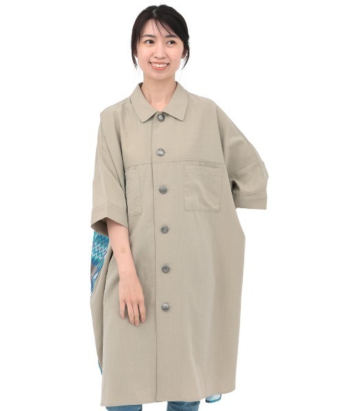 チチカカ（チチカカ）の「イカットプリントドッキングシャツワンピース（ワンピース・レディース・グレー/ベージュ/ブラック・FREE）」の15枚目の写真