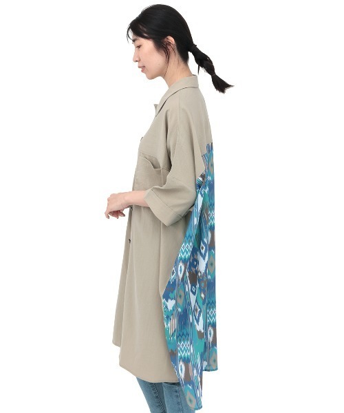 チチカカ（チチカカ）の「イカットプリントドッキングシャツワンピース（ワンピース・レディース・グレー/ベージュ/ブラック・FREE）」の16枚目の写真