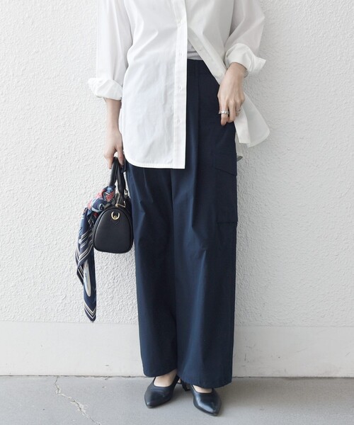 SHIPS any（シップス エニィ）の「【WEB限定】SHIPS any:〈洗濯機可能〉タイプライター イージー カーゴ パンツ（カーゴパンツ・レディース・オリーブ/ネイビー・40/38/36）」の16枚目の写真