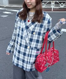 CIAOPANIC TYPY（チャオパニックティピー）の「【HELLO.SANFRANCISCO】フラワー釦チェックオーバージャケット（テーラードジャケット）」