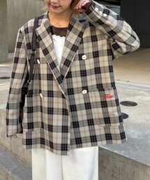 CIAOPANIC TYPY（チャオパニックティピー）の「【HELLO.SANFRANCISCO】フラワー釦チェックオーバージャケット（テーラードジャケット）」