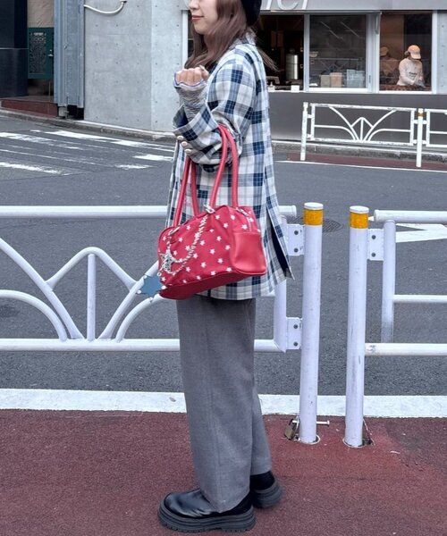 HELLO.SANFRANCISCO（ハローサンフランシスコ）の「【HELLO.SANFRANCISCO】フラワー釦チェックオーバージャケット（テーラードジャケット・レディース・イエロー/ブラック/ブルー・ONE SIZE）」の11枚目の写真