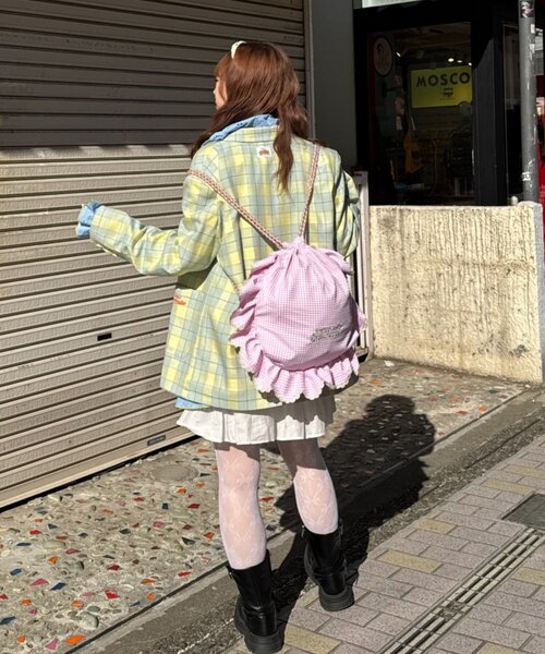 HELLO.SANFRANCISCO（ハローサンフランシスコ）の「【HELLO.SANFRANCISCO】フラワー釦チェックオーバージャケット（テーラードジャケット・レディース・イエロー/ブラック/ブルー・ONE SIZE）」の21枚目の写真