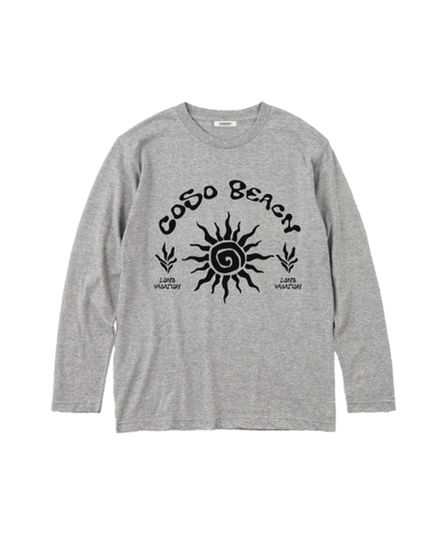COSO(コソ)の「ビーチアートワーク長袖ロングスリーブ_2カラー(Tシャツ/カットソー・レディース・グレー/ネイビー・1/2)」の11枚目の写真