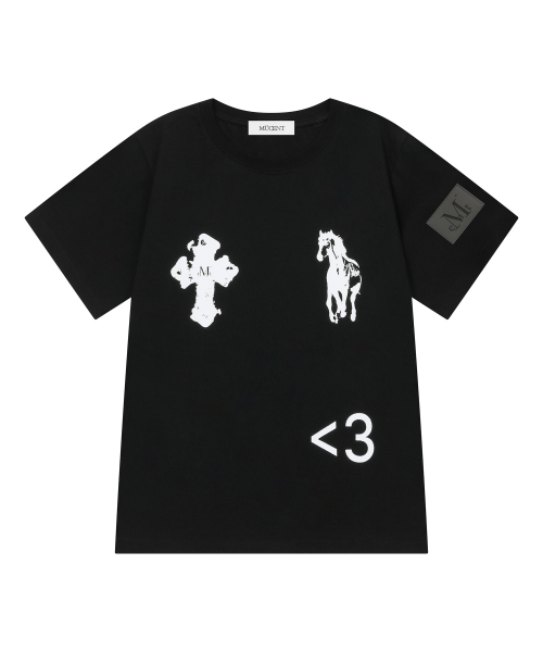 MUCENT(ムセント)の「アンティーククロスポニーハーフ袖Tシャツ(3カラー)(Tシャツ/カットソー・レディース・グレー/ホワイト/ブラック・FREE)」の10枚目の写真