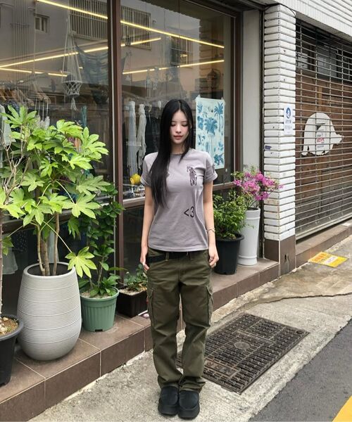 MUCENT(ムセント)の「アンティーククロスポニーハーフ袖Tシャツ(3カラー)(Tシャツ/カットソー・レディース・グレー/ホワイト/ブラック・FREE)」の22枚目の写真