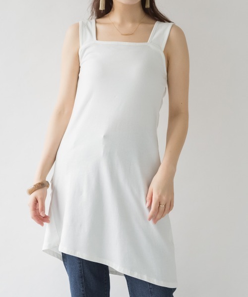 aity(アイティ)の「M-4L ブラ紐隠し レイヤードキャミソールミニワンピ 夏服(キャミソール・レディース・オフホワイト/ブラック/チャコールグレー/グレイッシュベージュ・4L/3L/LL/L/M)」の20枚目の写真