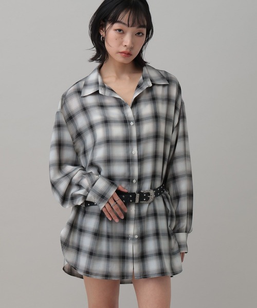 3.3 Field Trip （3.3フィールドトリップ）の「3.3 Field Trip／オフショルアソート柄シャツ2（3WAY）（シャツ/ブラウス・レディース・ブラック系/グリーン系/サックスブルー系/ホワイト系・FREE）」の2枚目の写真