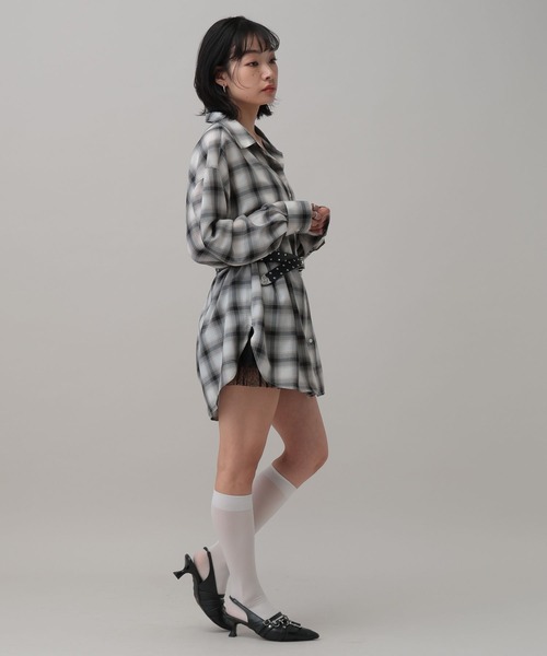 3.3 Field Trip （3.3フィールドトリップ）の「3.3 Field Trip／オフショルアソート柄シャツ2（3WAY）（シャツ/ブラウス・レディース・ブラック系/グリーン系/サックスブルー系/ホワイト系・FREE）」の6枚目の写真