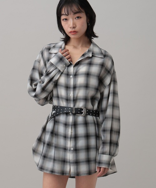 3.3 Field Trip （3.3フィールドトリップ）の「3.3 Field Trip／オフショルアソート柄シャツ2（3WAY）（シャツ/ブラウス・レディース・ブラック系/グリーン系/サックスブルー系/ホワイト系・FREE）」の8枚目の写真