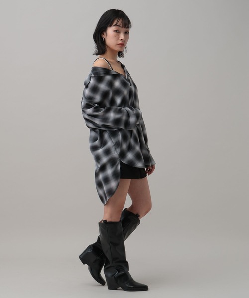 3.3 Field Trip （3.3フィールドトリップ）の「3.3 Field Trip／オフショルアソート柄シャツ2（3WAY）（シャツ/ブラウス・レディース・ブラック系/グリーン系/サックスブルー系/ホワイト系・FREE）」の11枚目の写真