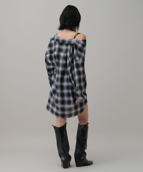 3.3 Field Trip （3.3フィールドトリップ）の「3.3 Field Trip／オフショルアソート柄シャツ2（3WAY）（シャツ/ブラウス・レディース・ブラック系/グリーン系/サックスブルー系/ホワイト系・FREE）」の12枚目の写真