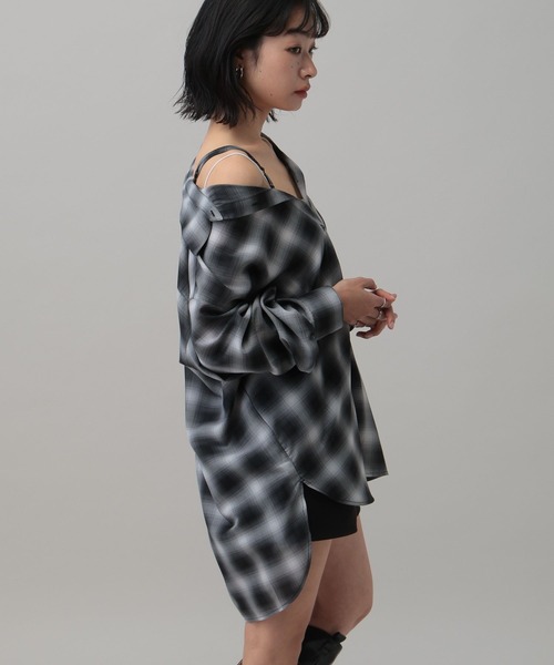 3.3 Field Trip （3.3フィールドトリップ）の「3.3 Field Trip／オフショルアソート柄シャツ2（3WAY）（シャツ/ブラウス・レディース・ブラック系/グリーン系/サックスブルー系/ホワイト系・FREE）」の14枚目の写真