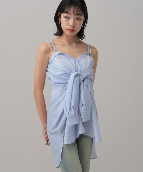 3.3 Field Trip （3.3フィールドトリップ）の「3.3 Field Trip／オフショルアソート柄シャツ2（3WAY）（シャツ/ブラウス・レディース・ブラック系/グリーン系/サックスブルー系/ホワイト系・FREE）」の20枚目の写真