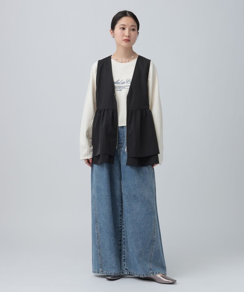 LEPSIM（レプシィム）の「WZIPギャザーベスト　641247（ベスト・レディース・ブラック/オリーブ/ベージュ・FREE/TALL）」の7枚目の写真