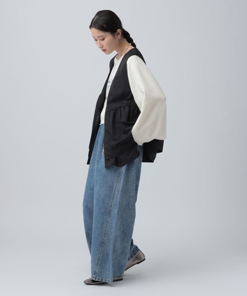 LEPSIM（レプシィム）の「WZIPギャザーベスト　641247（ベスト・レディース・ブラック/オリーブ/ベージュ・FREE/TALL）」の9枚目の写真