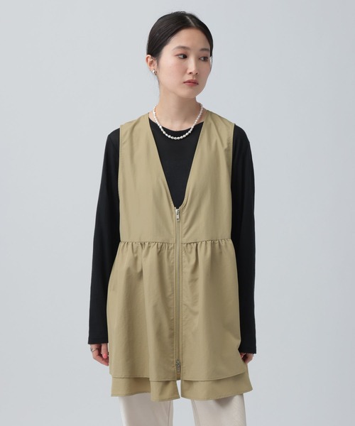 LEPSIM（レプシィム）の「WZIPギャザーベスト　641247（ベスト・レディース・ブラック/オリーブ/ベージュ・FREE/TALL）」の10枚目の写真