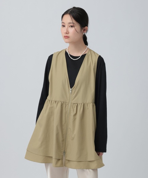 LEPSIM（レプシィム）の「WZIPギャザーベスト　641247（ベスト・レディース・ブラック/オリーブ/ベージュ・FREE/TALL）」の11枚目の写真