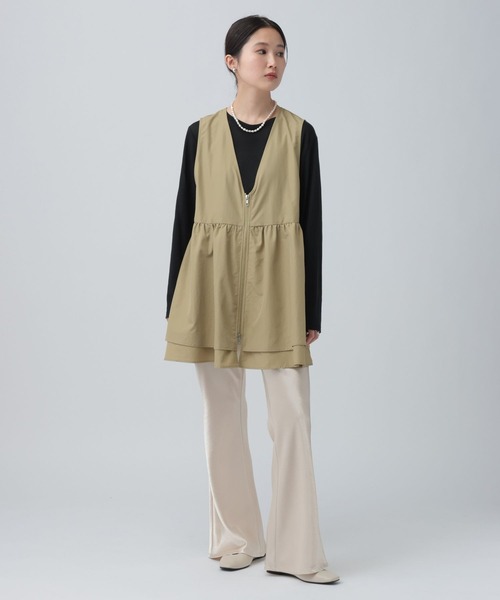 LEPSIM（レプシィム）の「WZIPギャザーベスト　641247（ベスト・レディース・ブラック/オリーブ/ベージュ・FREE/TALL）」の13枚目の写真