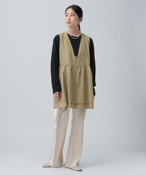 LEPSIM（レプシィム）の「WZIPギャザーベスト　641247（ベスト・レディース・ブラック/オリーブ/ベージュ・FREE/TALL）」の15枚目の写真