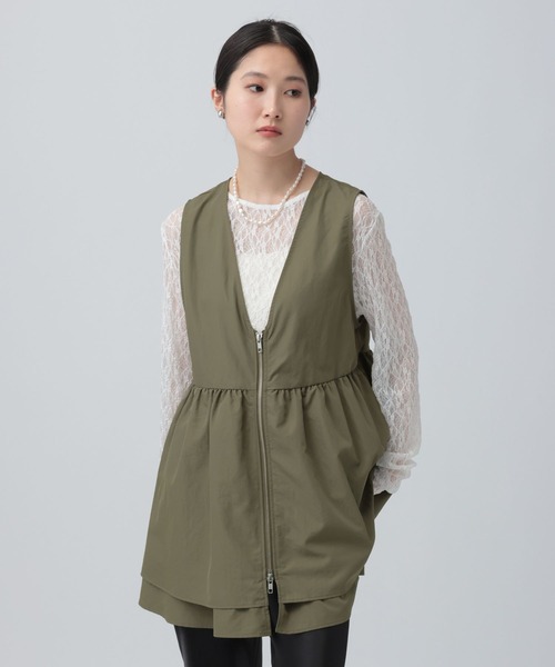 LEPSIM（レプシィム）の「WZIPギャザーベスト　641247（ベスト・レディース・ブラック/オリーブ/ベージュ・FREE/TALL）」の16枚目の写真