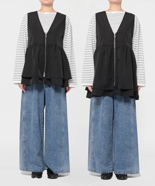 LEPSIM（レプシィム）の「WZIPギャザーベスト　641247（ベスト・レディース・ブラック/オリーブ/ベージュ・FREE/TALL）」の22枚目の写真