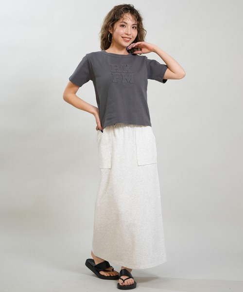 RIKKA FEMME(リッカファム)の「RIKKA FEMME/リッカファム 半袖 Tシャツ リブ フロント刺繍 RF6S-2104(Tシャツ/カットソー・レディース・ブラック/ホワイト・M/L/S/M)」の5枚目の写真