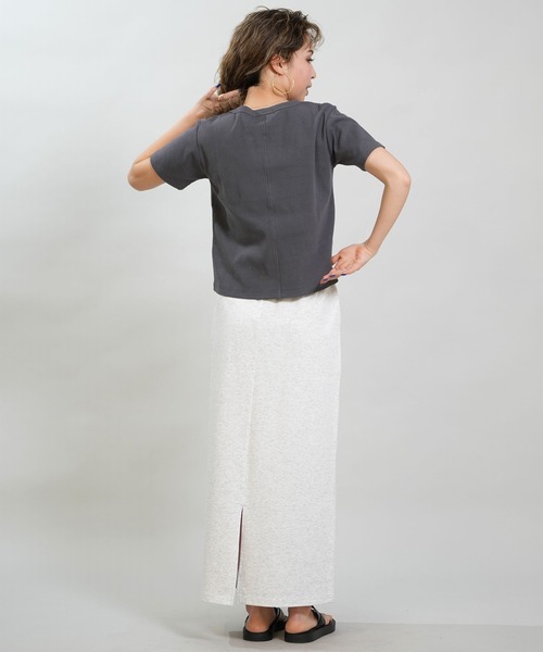 RIKKA FEMME(リッカファム)の「RIKKA FEMME/リッカファム 半袖 Tシャツ リブ フロント刺繍 RF6S-2104(Tシャツ/カットソー・レディース・ブラック/ホワイト・M/L/S/M)」の7枚目の写真