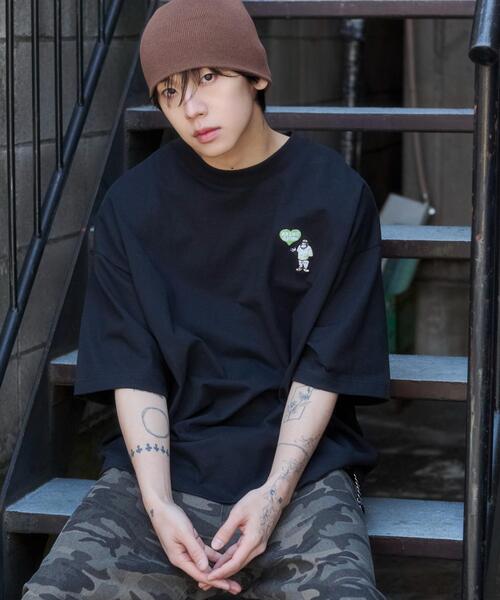 WEGO（ウィゴー）の「∴WEGO/【26年春夏新作】別注BENDAVISワンポイントT（Tシャツ/カットソー・メンズ・ホワイト/ネイビー/アッシュグレー/ブラック・SMALL/LARGE/MEDIUM）」の3枚目の写真