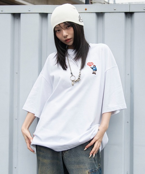 WEGO（ウィゴー）の「∴WEGO/【26年春夏新作】別注BENDAVISワンポイントT（Tシャツ/カットソー・メンズ・ホワイト/ネイビー/アッシュグレー/ブラック・SMALL/LARGE/MEDIUM）」の2枚目の写真