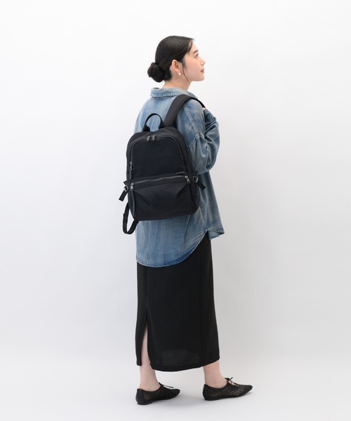 W&.Day/Night(ダブルアンド デイナイト)の「リュックサック キルッコ コレクション 15L A4サイズ 13.3インチPC ボトルホルダー 19144(バックパック/リュック・レディース・ブラック/ライトグレー系・FREE)」の4枚目の写真