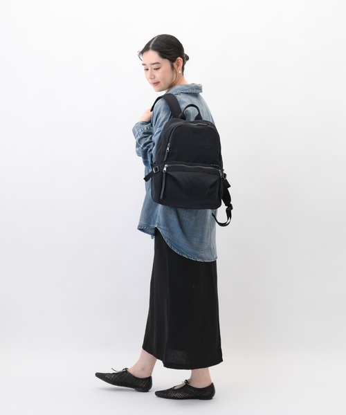 W&.Day/Night(ダブルアンド デイナイト)の「リュックサック キルッコ コレクション 15L A4サイズ 13.3インチPC ボトルホルダー 19144(バックパック/リュック・レディース・ブラック/ライトグレー系・FREE)」の5枚目の写真