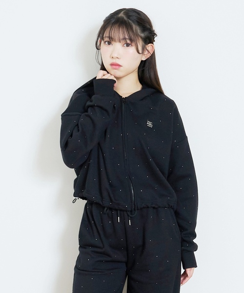 LOVETOXIC（ラブトキシック）の「キラキラロングパンツセットアップ（セットアップ・キッズ・ブラック/トップグレー・S:140cm/L:160cm/M:150cm/130cm）」の7枚目の写真