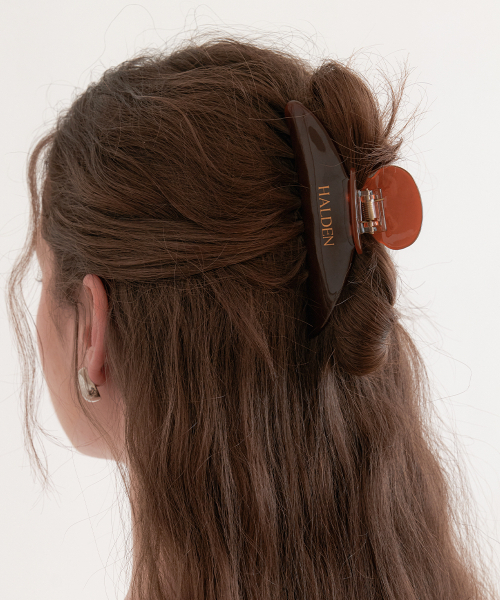 classic hair claw clip (H027_brown)（ヘアピン）｜HALDEN（ハルデン
