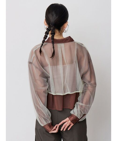 MURUA（ムルーア）の「チュールレイヤードシャツ（シャツ/ブラウス・レディース・ブラウン/イエロー・FREE）」の18枚目の写真