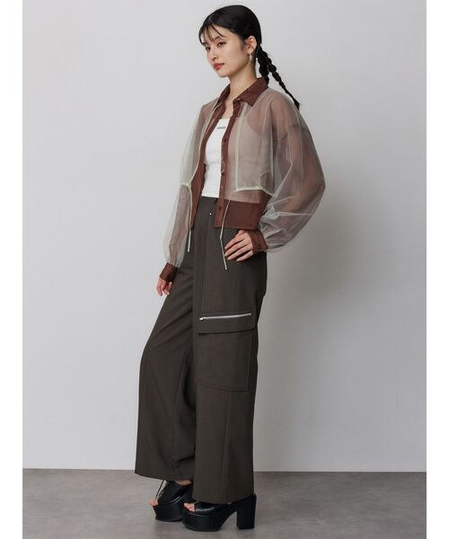 MURUA（ムルーア）の「チュールレイヤードシャツ（シャツ/ブラウス・レディース・ブラウン/イエロー・FREE）」の19枚目の写真