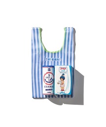 SCHOOL TIE FABRIC SMALL BAG / Light BluexWhite