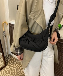 ギャザーショルダーリボンデザインミニバッグ