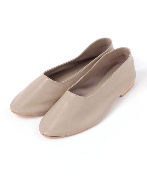 BABYLONE（バビロン）の「フラットレザーシューズ（パンプス・レディース・ブラック/ライトベージュ・24.5cm/24cm/23cm）」の2枚目の写真