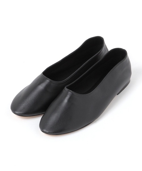 BABYLONE（バビロン）の「フラットレザーシューズ（パンプス・レディース・ブラック/ライトベージュ・24.5cm/24cm/23cm）」の5枚目の写真