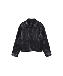 LAP（ラップ）の「ポケットカラー フェイクレザー ジャケット AS1LZ261（ライダースジャケット）」