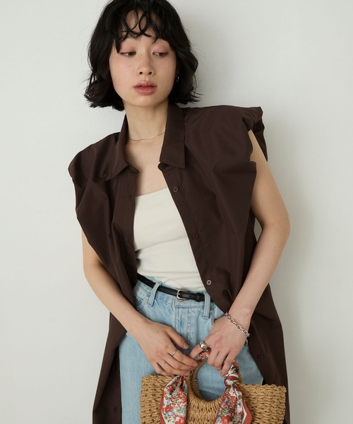 Cherir Mignon(シェリルミニョン)の「【Cherir Mignon】襟付きバルーンスリーブシャツワンピース(シャツワンピース・レディース・ブラック/ブラウン・FREE)」の14枚目の写真