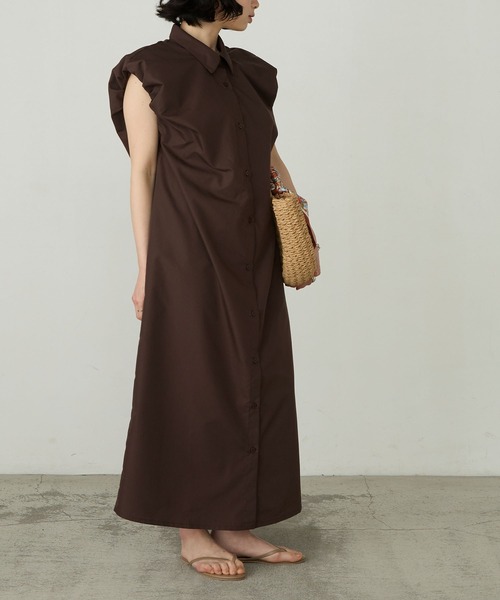 Cherir Mignon(シェリルミニョン)の「【Cherir Mignon】襟付きバルーンスリーブシャツワンピース(シャツワンピース・レディース・ブラック/ブラウン・FREE)」の17枚目の写真