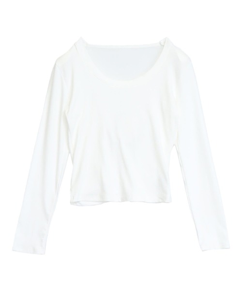 ANAP(アナップ)の「ホックデザイン ぴたっと シアー ロングスリーブ Tシャツ(Tシャツ/カットソー・レディース・ホワイト/ブラック・F)」の13枚目の写真