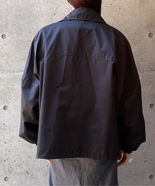 CIEL'AIR(シエルエアー)の「TWILL STAND COLLAR JK(ツイルスタンドカラージャケット)(ブルゾン・レディース・ブラック/アイボリー・FREE)」の22枚目の写真