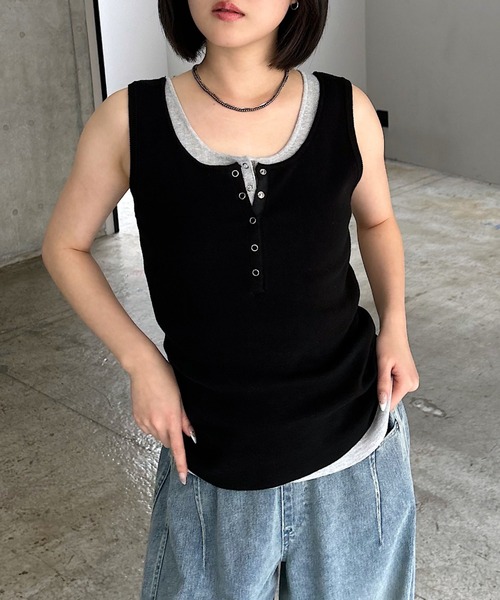 マシンウォッシャブル】クールヘンリータンク（タンクトップ